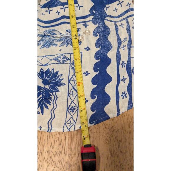 Joie Women’s Blue White Floral 100% Linen Dress And Drawstring Top NWT - Picture 10 of 11